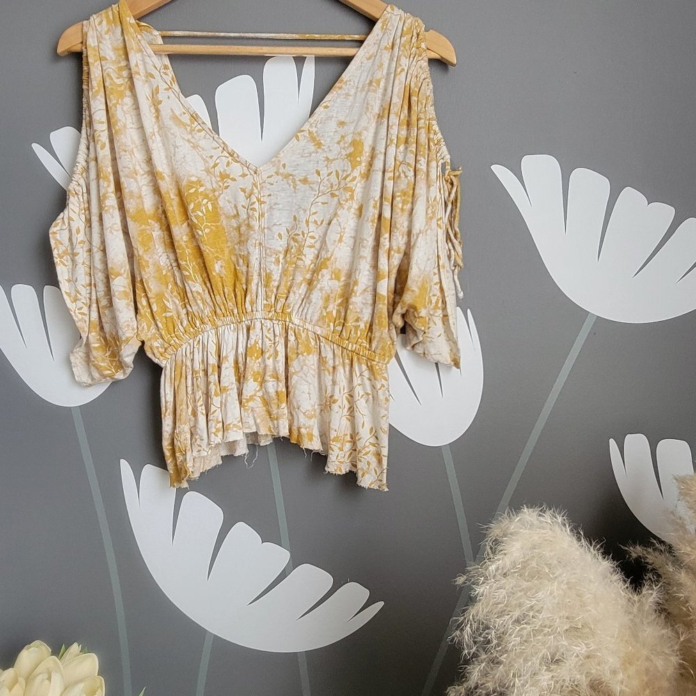 Free People Abracadabra Cold Shoulder V Neck Top